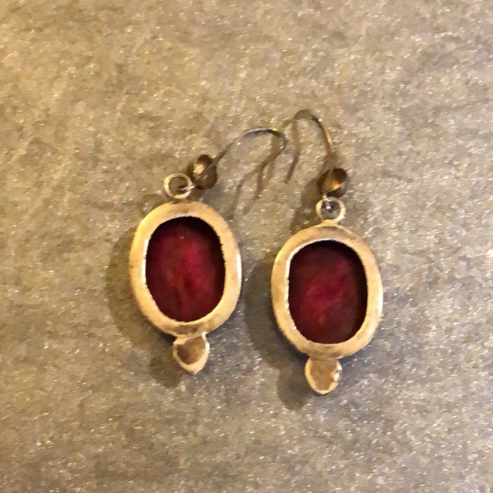 Kashmir Raw Ruby Earrings - Picture 7 of 11